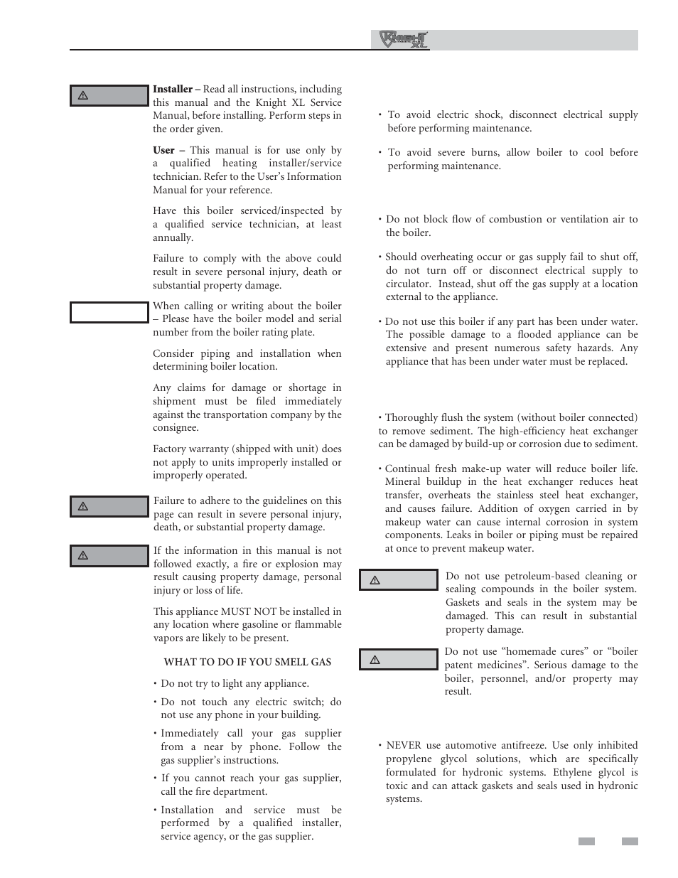 Please read before proceeding | Lochinvar KNIGHT XL 801 User Manual | Page 3 / 80