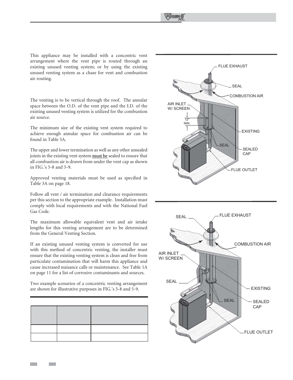 Vertical direct venting, Alternate vertical concentric venting | Lochinvar KNIGHT XL 801 User Manual | Page 34 / 80