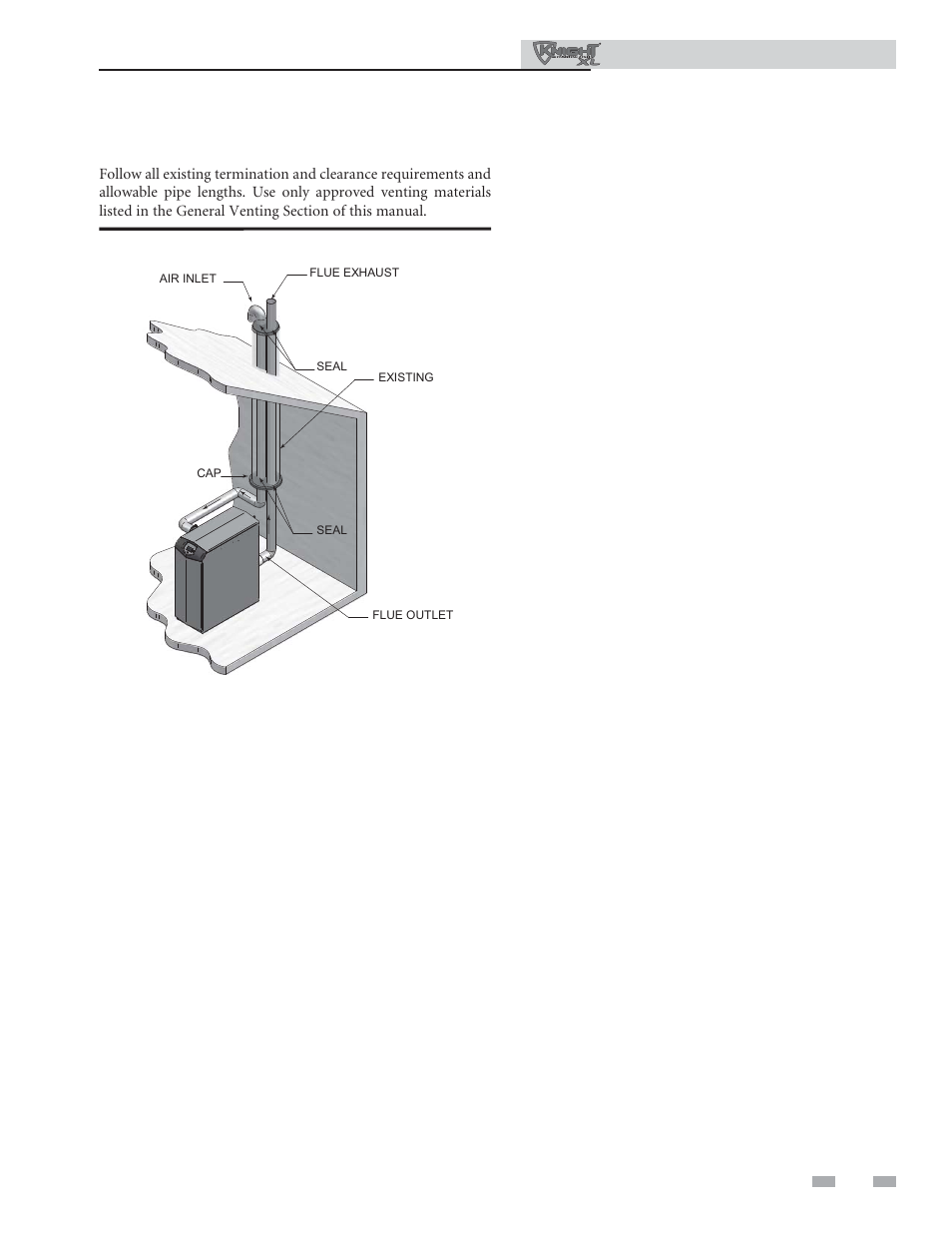 Vertical direct venting | Lochinvar KNIGHT XL 801 User Manual | Page 35 / 80