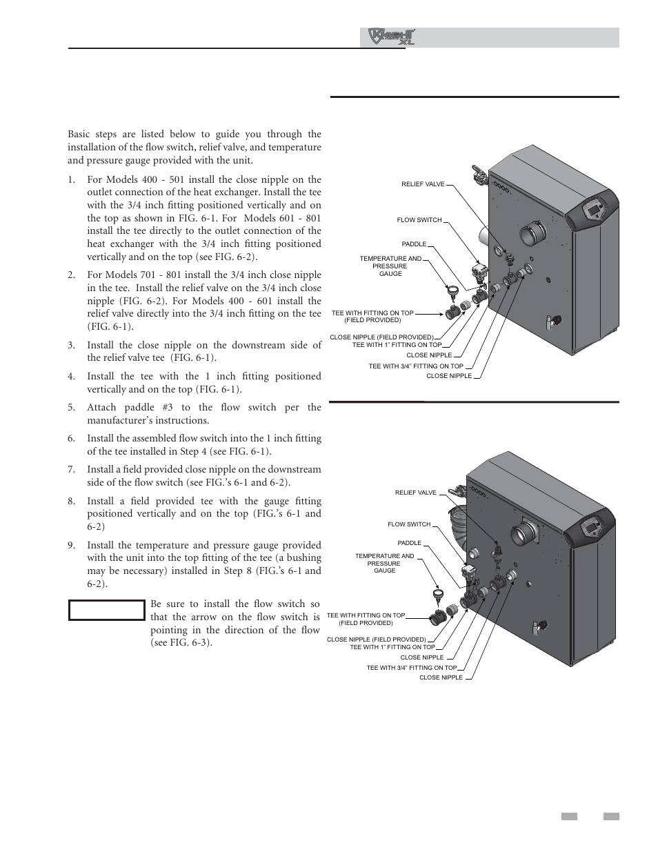 Hydronic piping, Installation & operation manual | Lochinvar KNIGHT XL 801 User Manual | Page 37 / 80