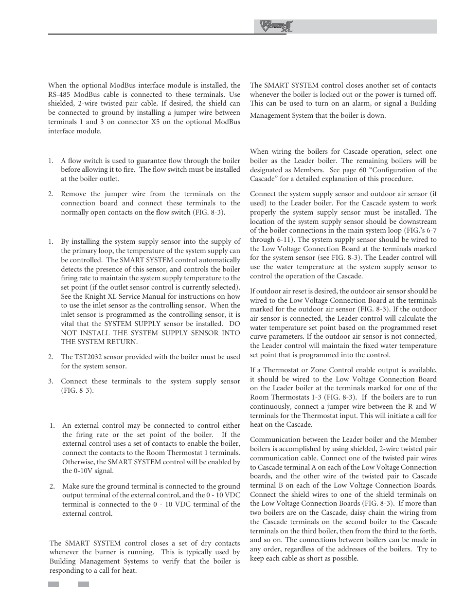 Field wiring | Lochinvar KNIGHT XL 801 User Manual | Page 52 / 80