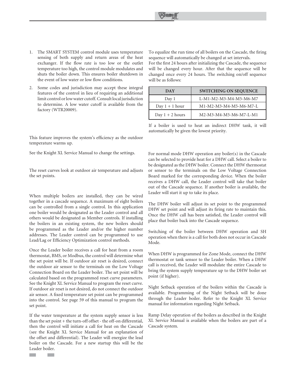 Operating information | Lochinvar KNIGHT XL 801 User Manual | Page 64 / 80