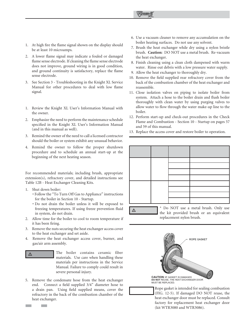 Maintenance, Check fl ame signal, Review with owner | Cleaning boiler heat exchanger | Lochinvar KNIGHT XL 801 User Manual | Page 76 / 80