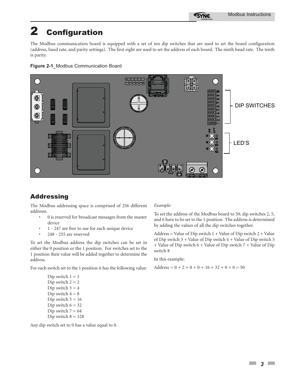 Configuration | Lochinvar SYNC Modbus Communication 1.0- 1.3- 1.5 User Manual | Page 3 / 24