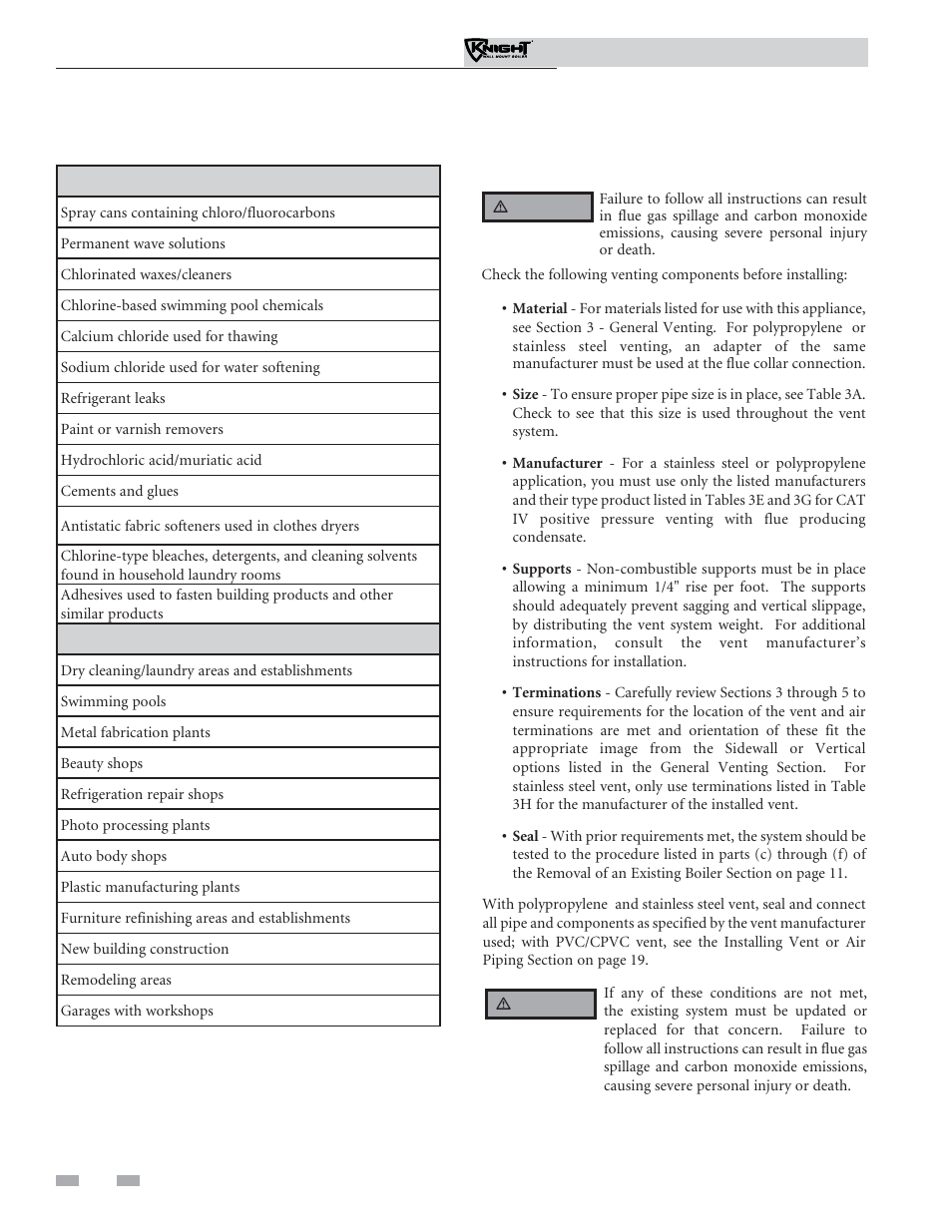 Determine boiler location | Lochinvar Knight Wall Mount Soiler 51-211 User Manual | Page 10 / 80