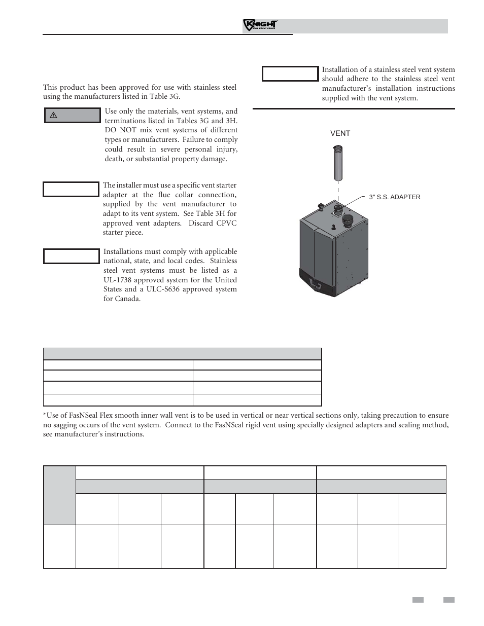 General, Venting, Protech heat fab z flex | Lochinvar Knight Wall Mount Soiler 51-211 User Manual | Page 21 / 80