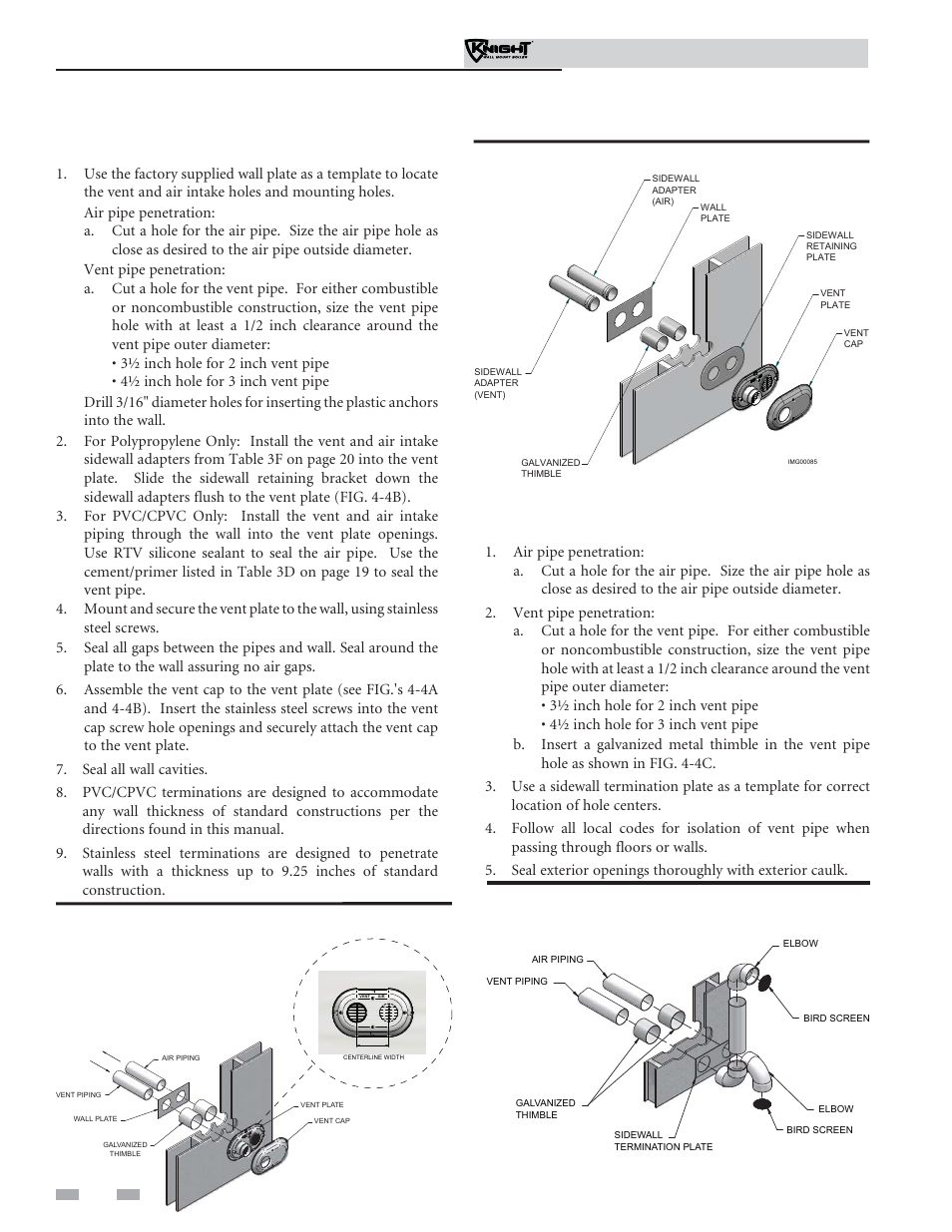 Sidewall direct venting | Lochinvar Knight Wall Mount Soiler 51-211 User Manual | Page 24 / 80