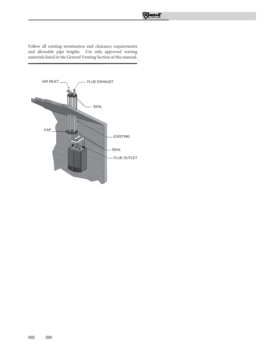 Vertical direct venting | Lochinvar Knight Wall Mount Soiler 51-211 User Manual | Page 34 / 80