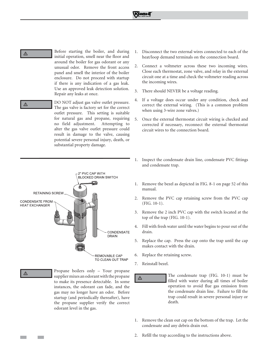 Start-up | Lochinvar Knight Wall Mount Soiler 51-211 User Manual | Page 58 / 80