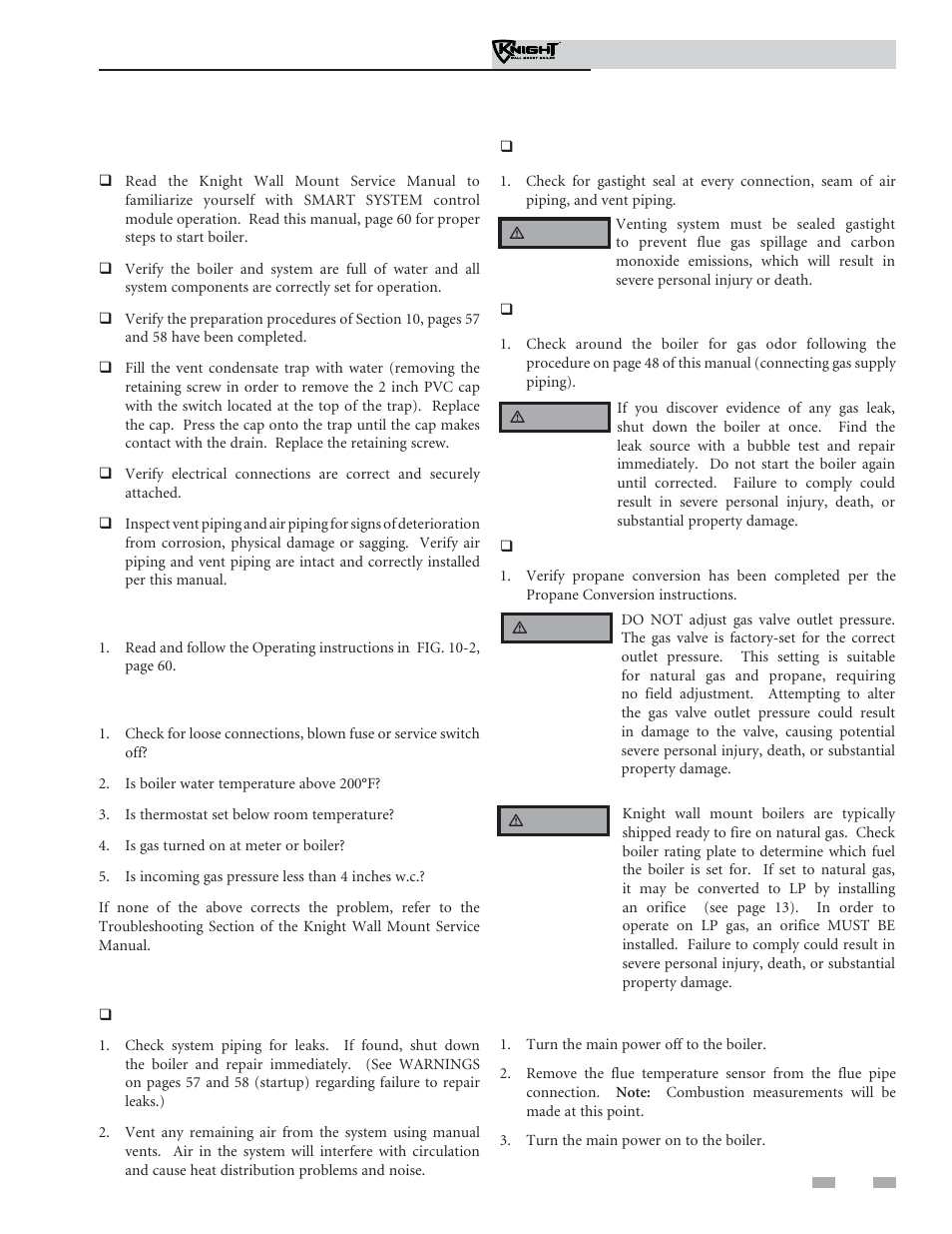 Start-up | Lochinvar Knight Wall Mount Soiler 51-211 User Manual | Page 59 / 80