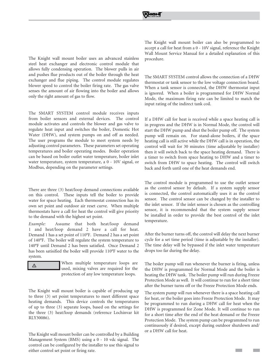 Operating information, General | Lochinvar Knight Wall Mount Soiler 51-211 User Manual | Page 63 / 80