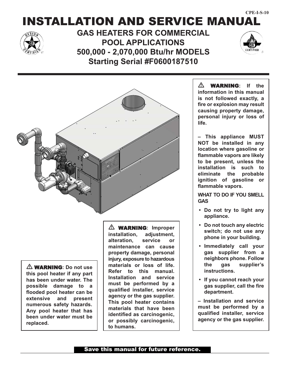 Lochinvar F0600187510 User Manual | 60 pages