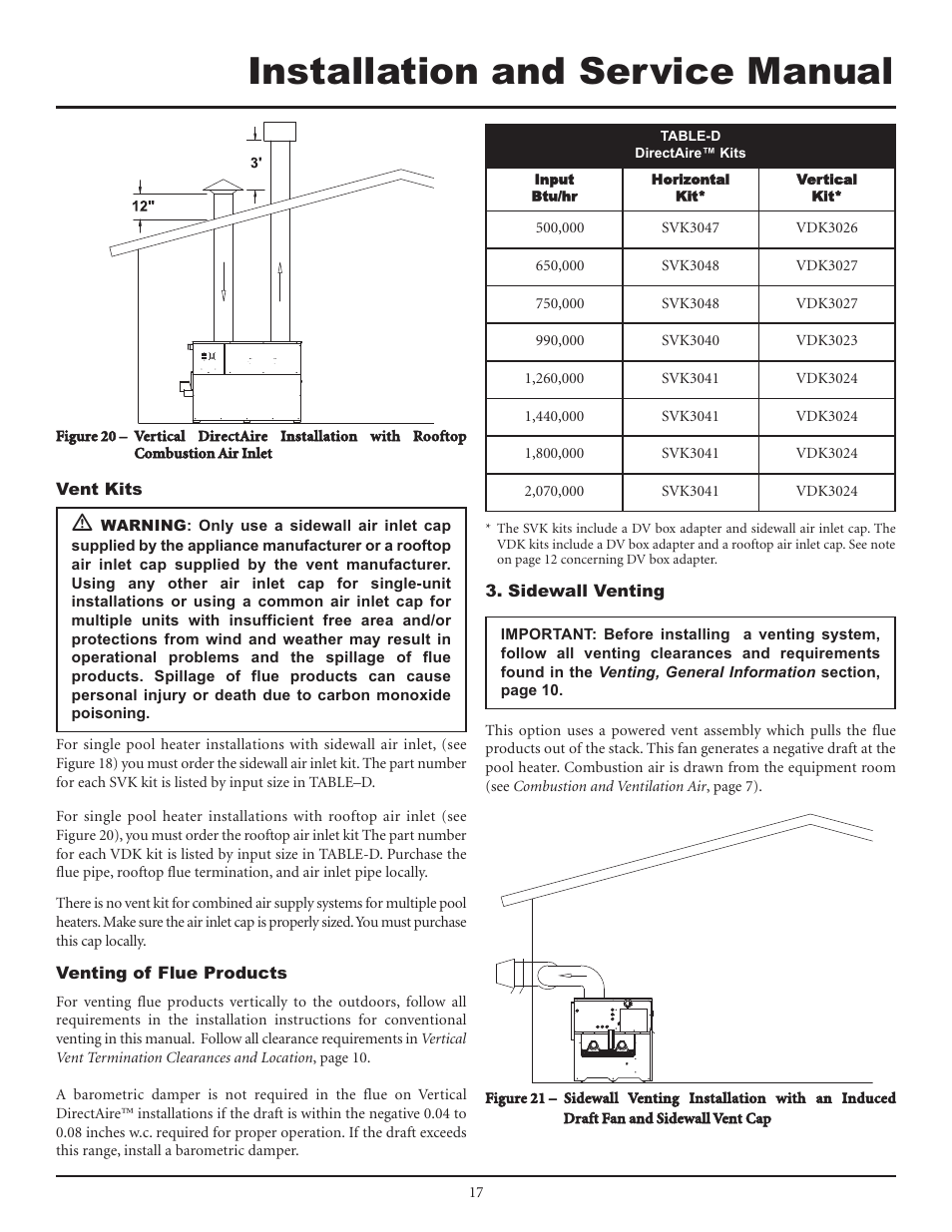 Installation and service manual | Lochinvar F0600187510 User Manual | Page 17 / 60