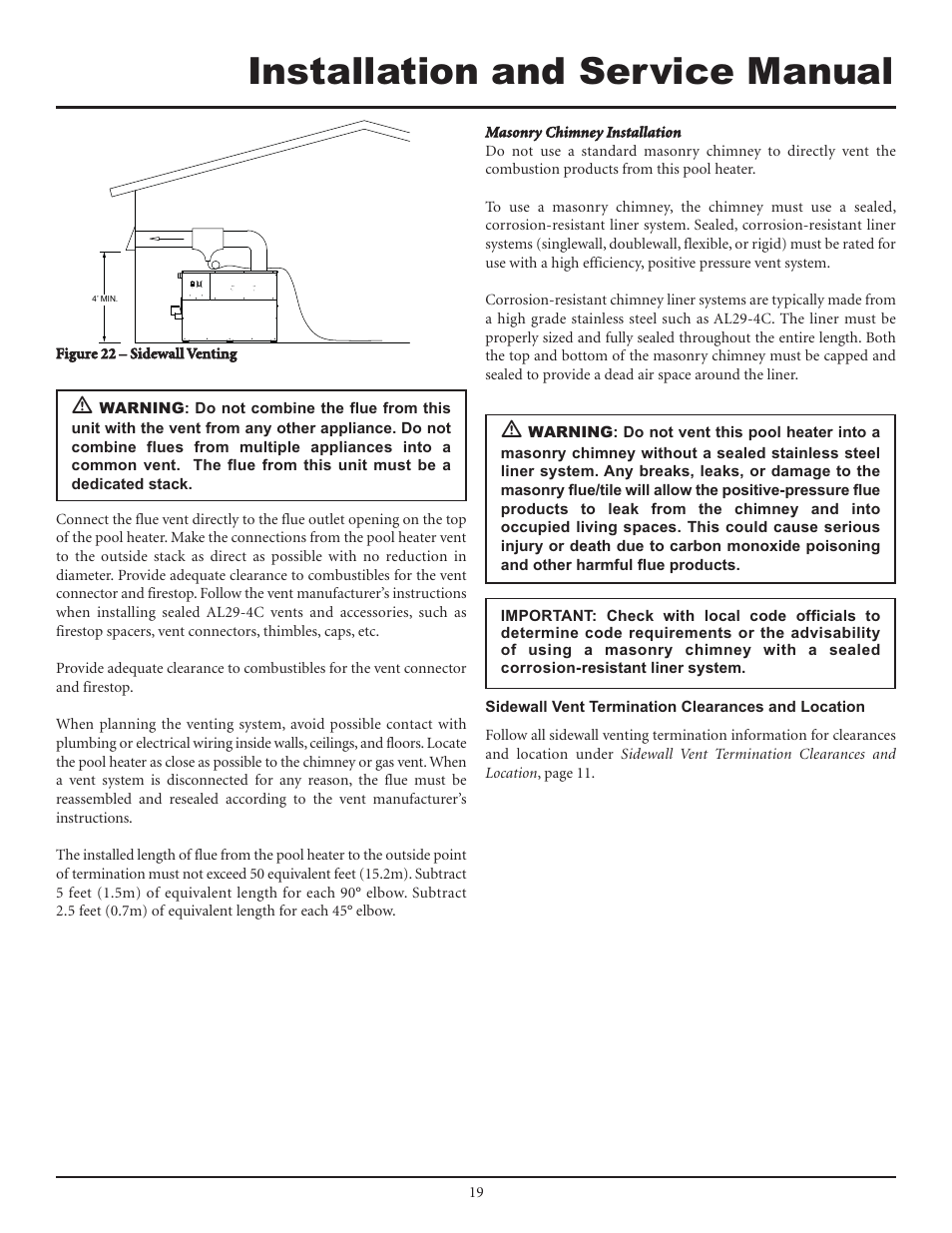 Installation and service manual | Lochinvar F0600187510 User Manual | Page 19 / 60