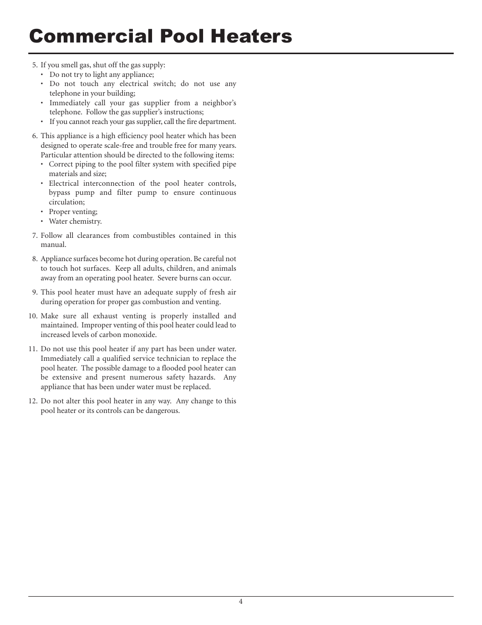Commercial pool heaters | Lochinvar F0600187510 User Manual | Page 4 / 60