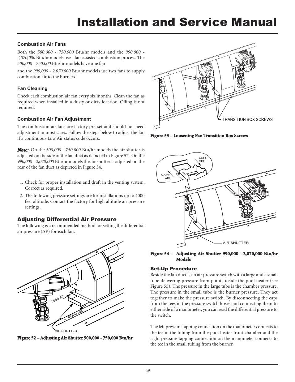 Installation and service manual | Lochinvar F0600187510 User Manual | Page 49 / 60