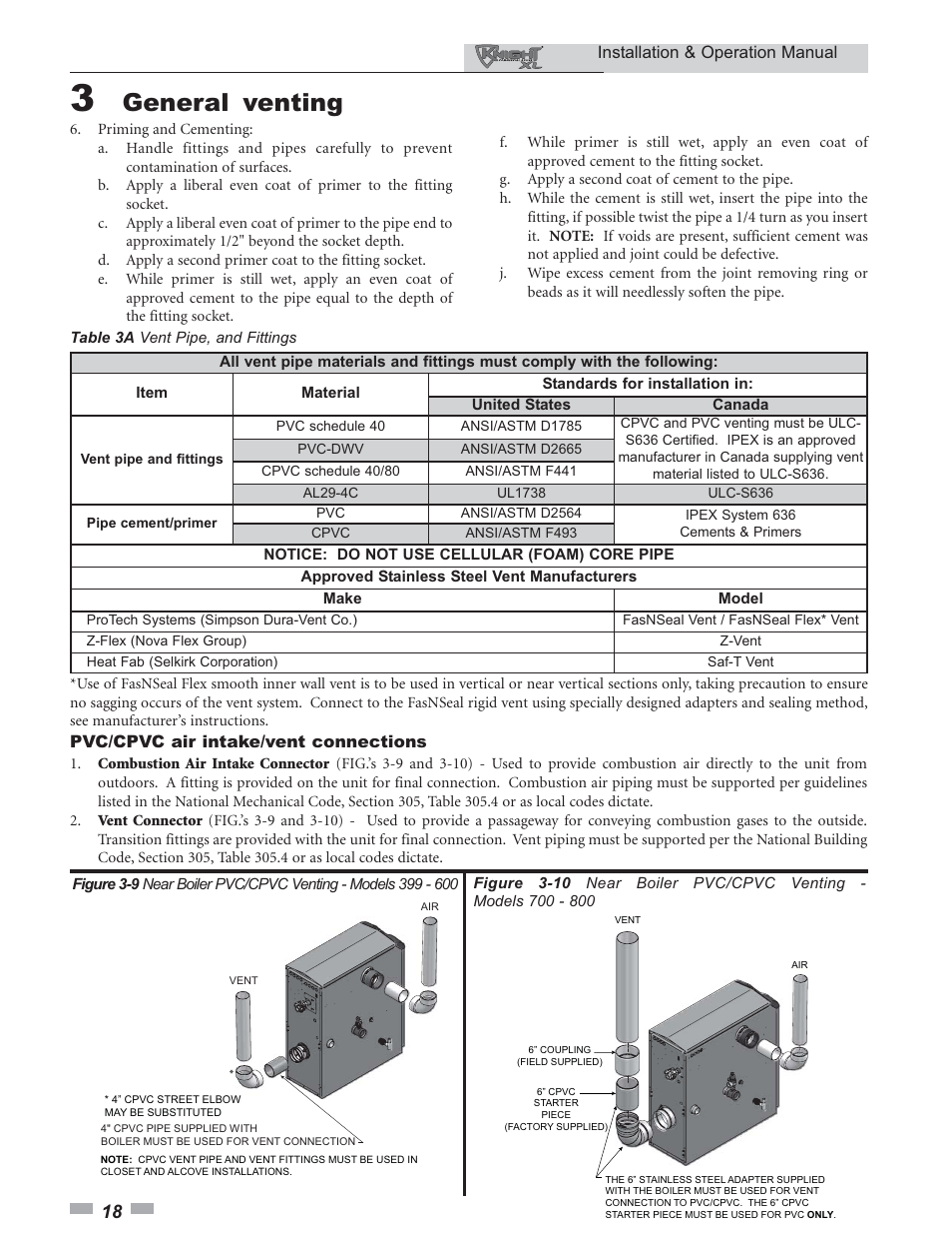 General venting | Lochinvar KNIGHT 800 User Manual | Page 18 / 76