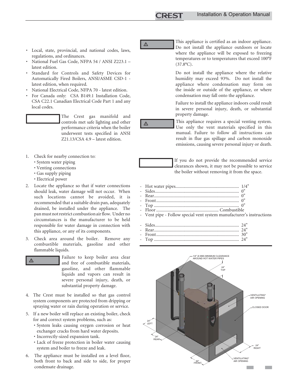 Determine boiler location | Lochinvar Condensing Boiler 2 User Manual | Page 7 / 60
