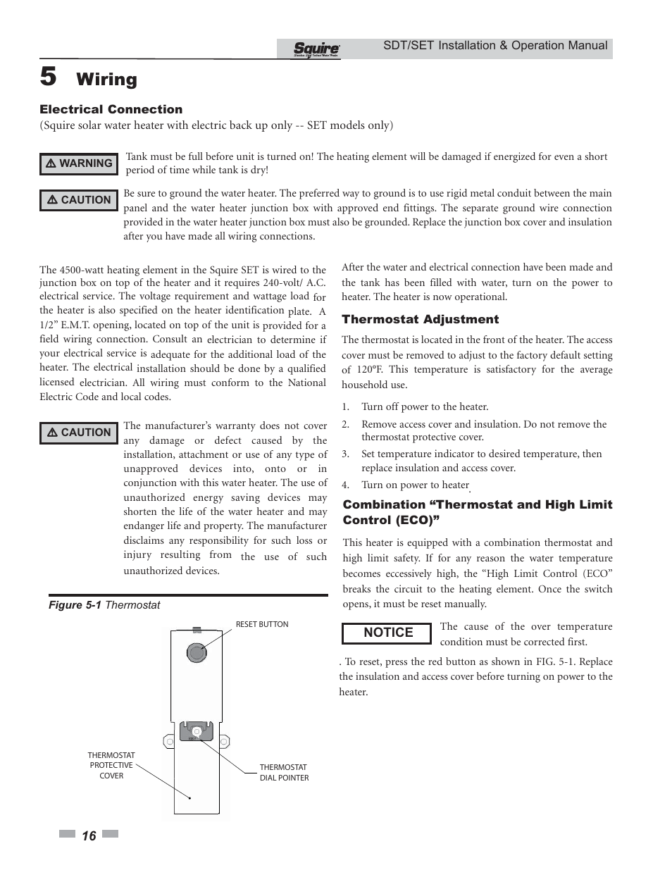 Wiring | Lochinvar SQUIRE SDT/SET065 - 119 User Manual | Page 16 / 28