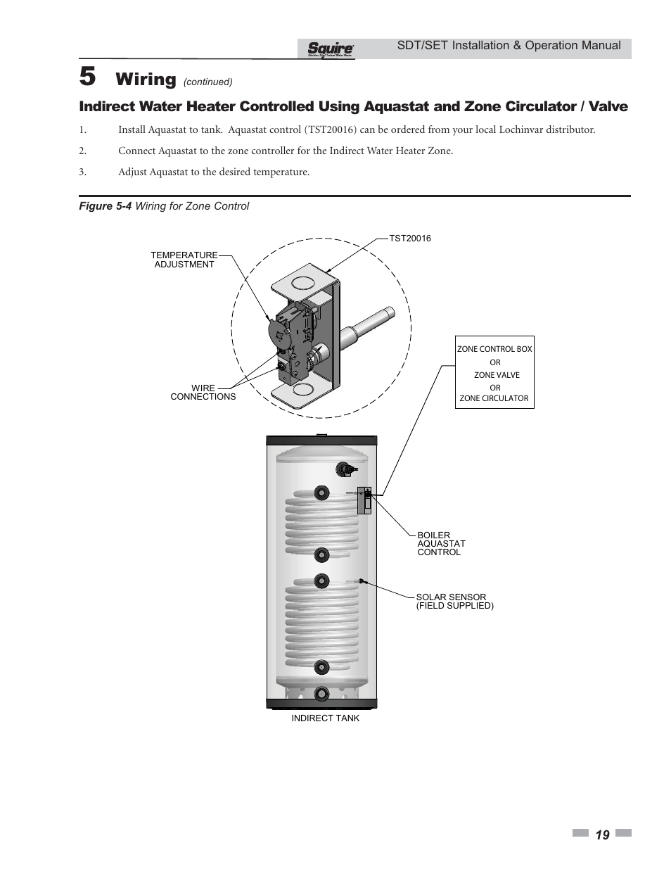 Wiring | Lochinvar SQUIRE SDT/SET065 - 119 User Manual | Page 19 / 28