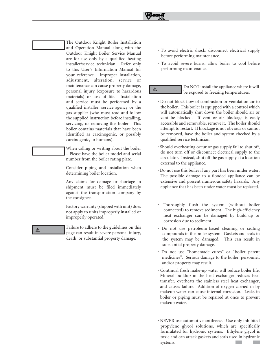 Please read before proceeding | Lochinvar Outdoor Knight XL 801 User Manual | Page 3 / 16