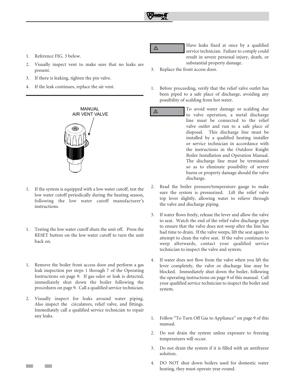 Maintenance schedule | Lochinvar Outdoor Knight XL 801 User Manual | Page 8 / 16