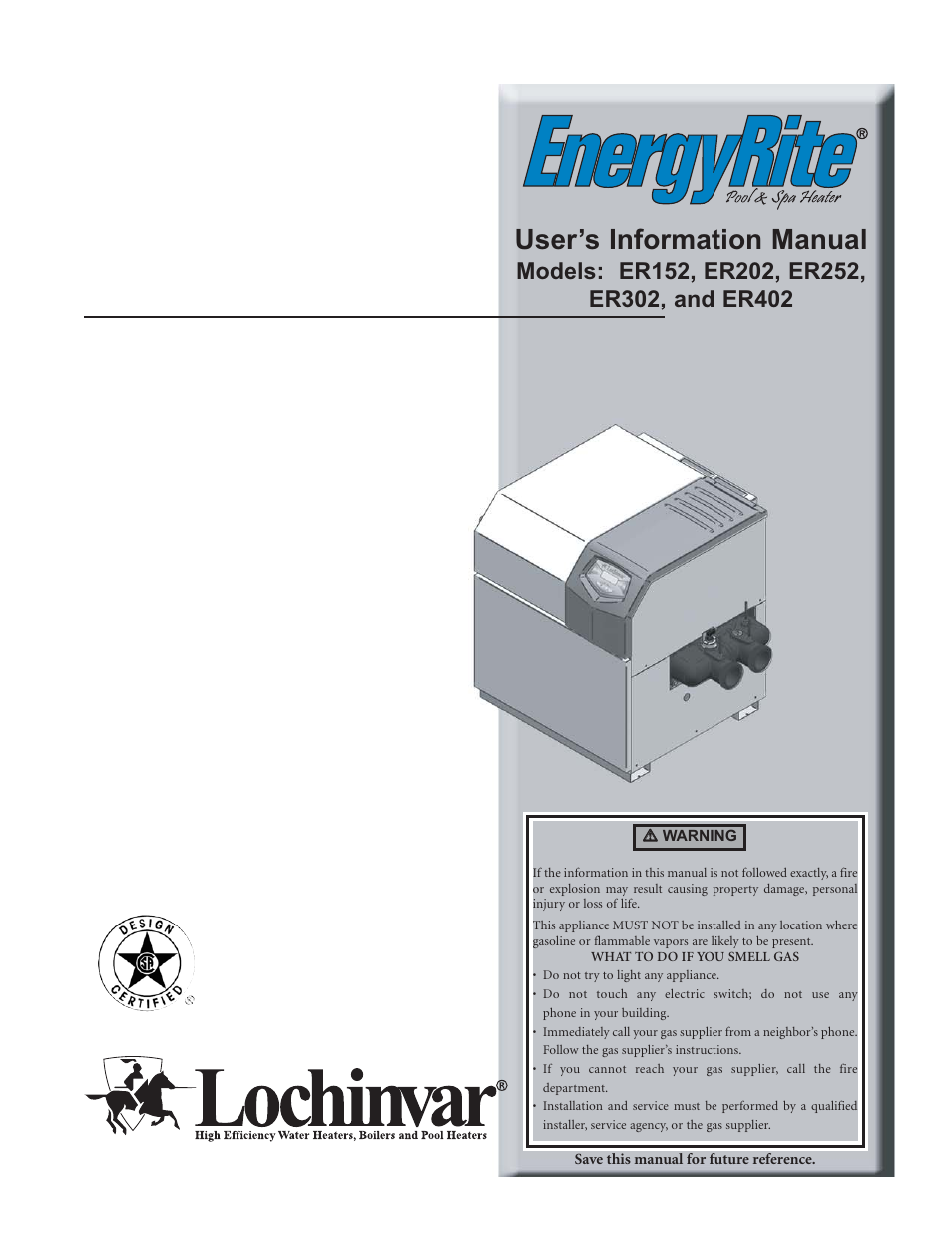 Lochinvar EnergyRite ER202 User Manual | 12 pages