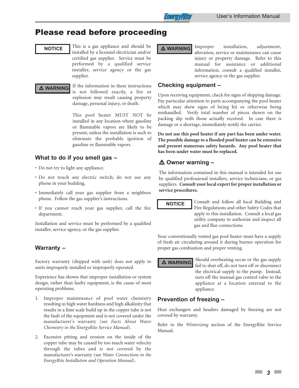 Please read before proceeding | Lochinvar EnergyRite ER202 User Manual | Page 3 / 12