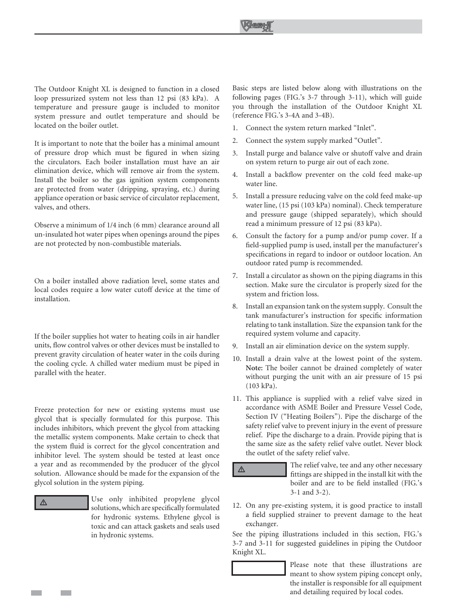 Hydronic piping | Lochinvar Kight XL 400-801 User Manual | Page 14 / 56