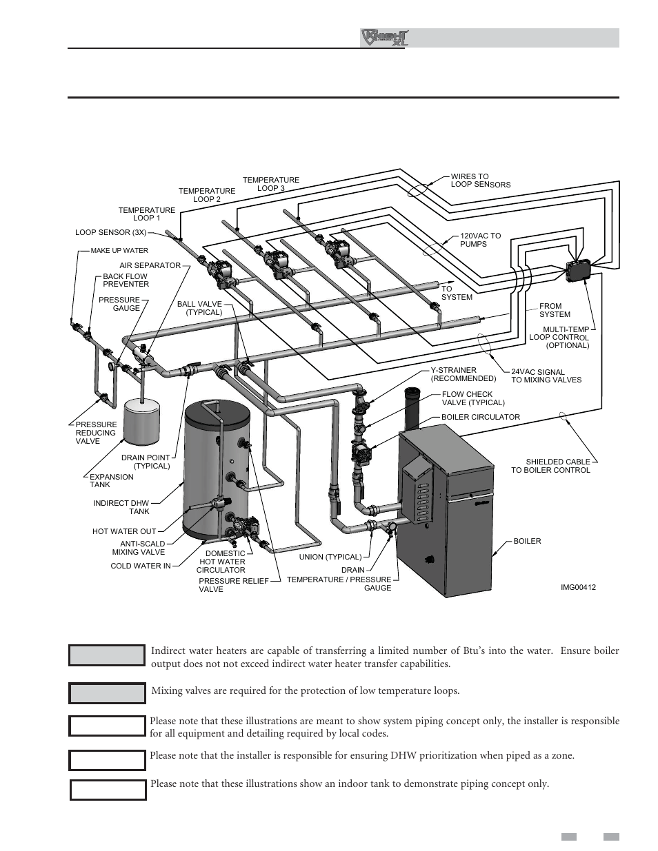Hydronic piping | Lochinvar Kight XL 400-801 User Manual | Page 23 / 56