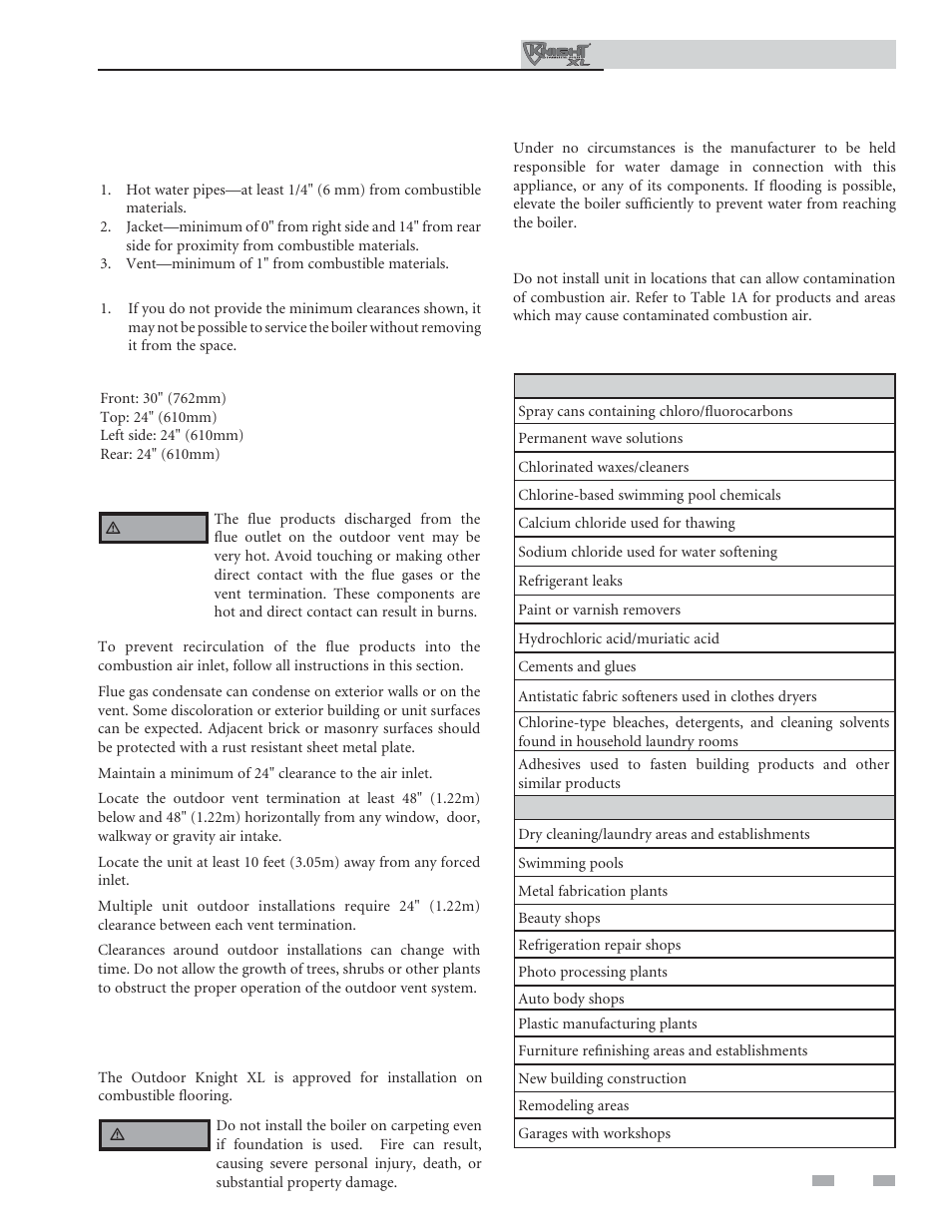 Determine boiler location | Lochinvar Kight XL 400-801 User Manual | Page 9 / 56