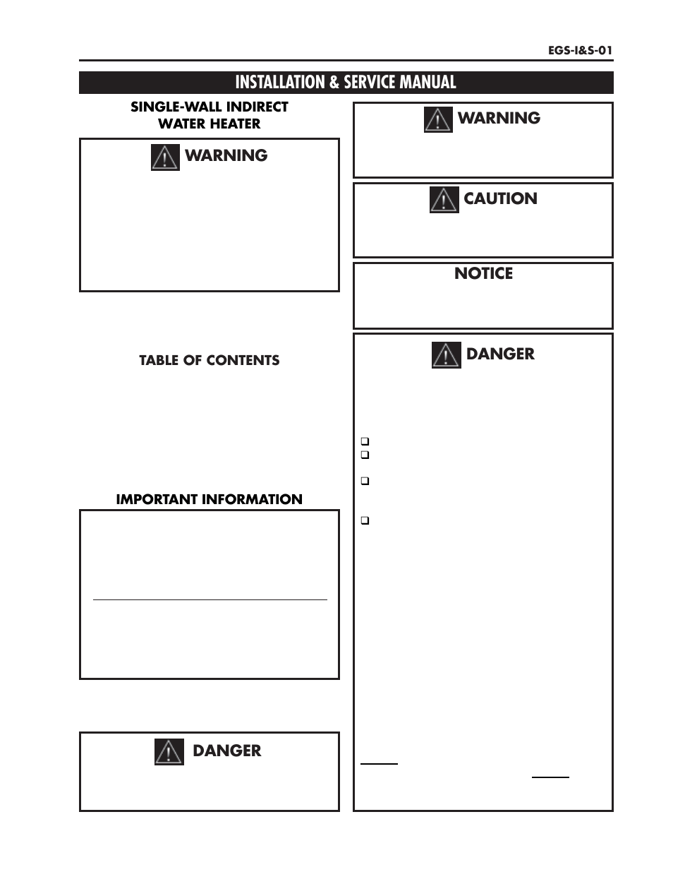 Lochinvar EGS-I&S-01 User Manual | 12 pages