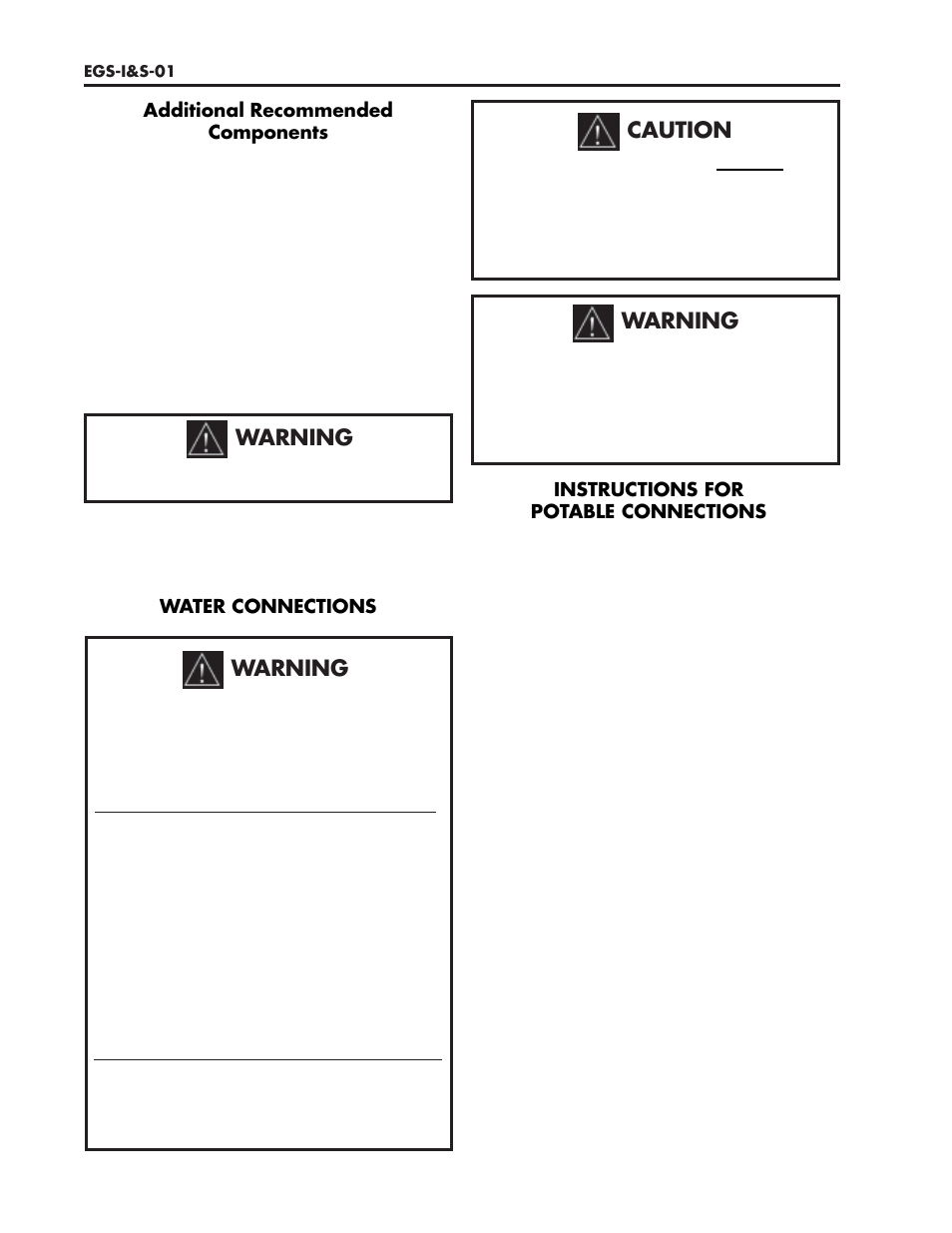 Warning, Caution | Lochinvar EGS-I&S-01 User Manual | Page 6 / 12