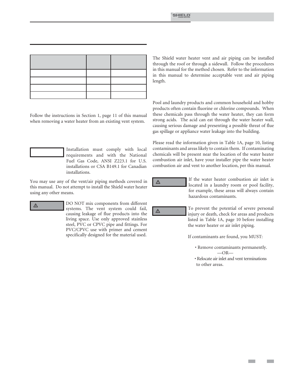 General, Venting | Lochinvar Shield SNR150-100 User Manual | Page 21 / 76