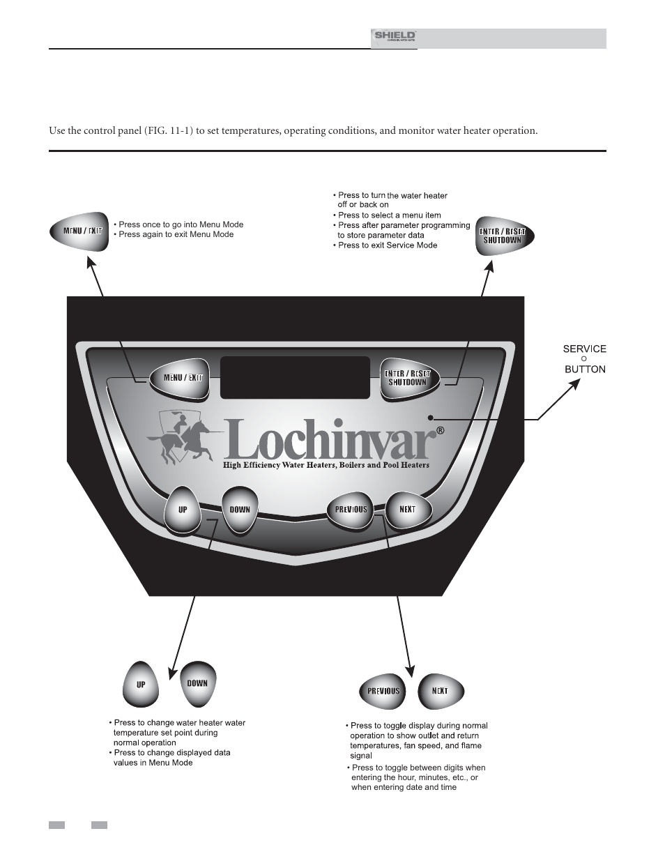 Operating information | Lochinvar Shield SNR150-100 User Manual | Page 54 / 76