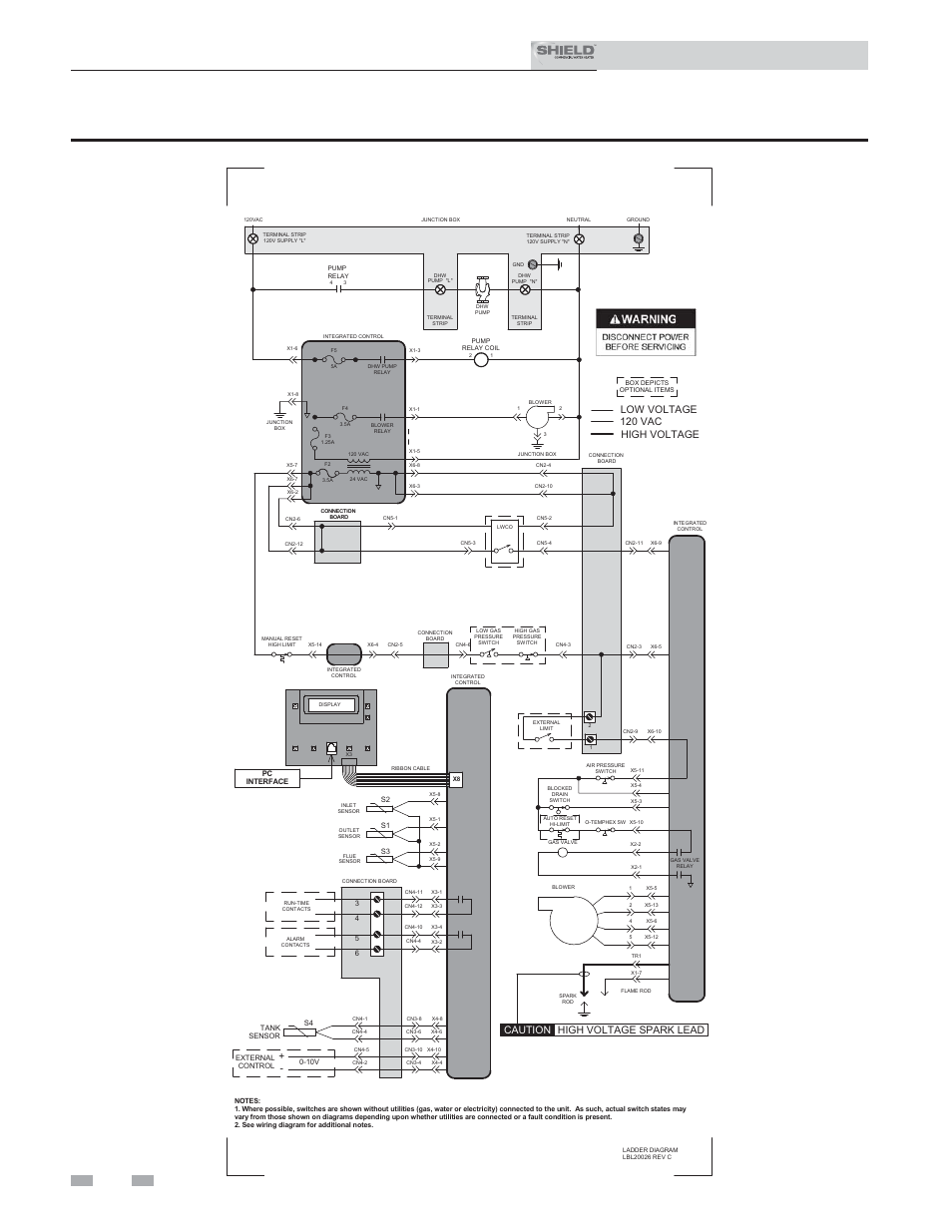 Diagrams, Installation & service manual, Figure 14-1 ladder diagram | Lochinvar Shield SNR150-100 User Manual | Page 74 / 76
