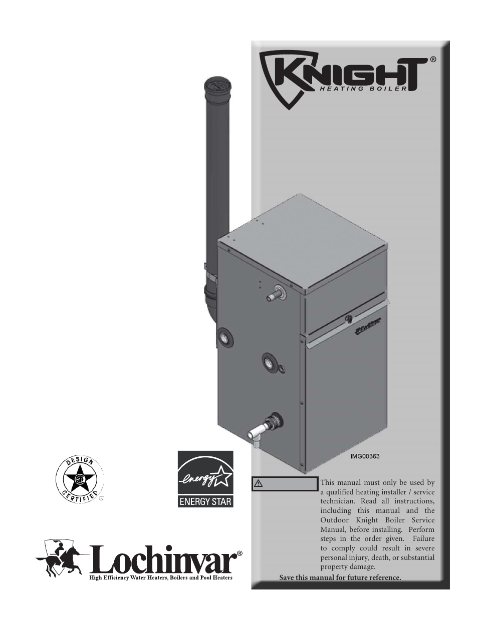 Lochinvar Outdoor Knight Boiler 151-286 User Manual | 56 pages