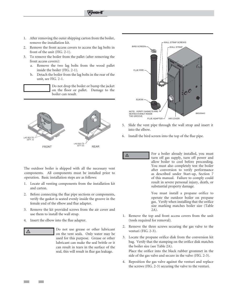 Prepare boiler | Lochinvar Outdoor Knight Boiler 151-286 User Manual | Page 10 / 56