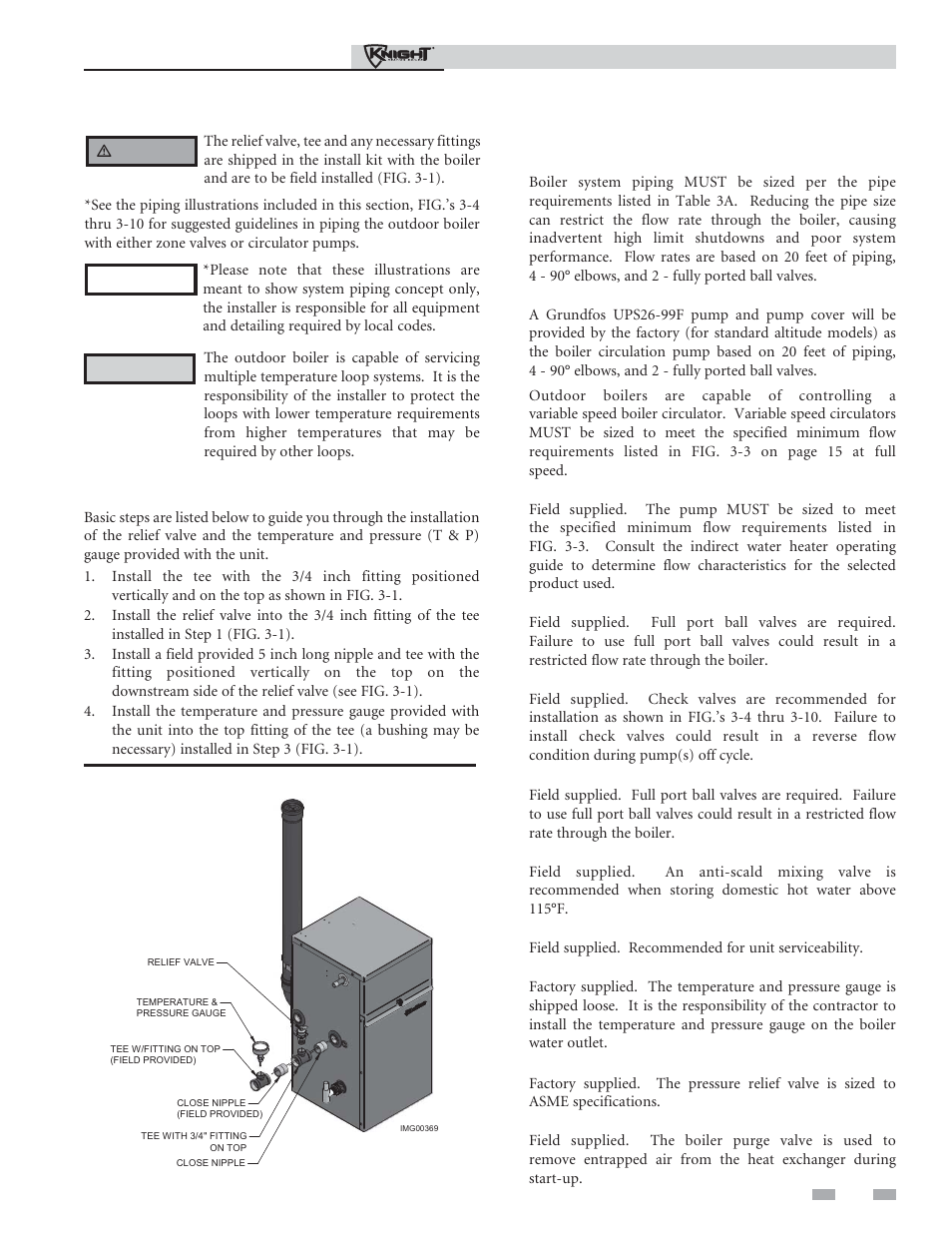 Hydronic piping | Lochinvar Outdoor Knight Boiler 151-286 User Manual | Page 13 / 56