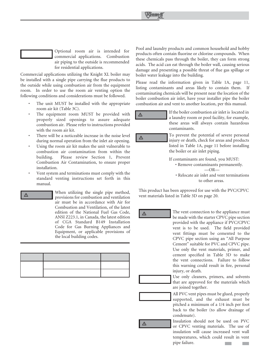 General, Venting, Optional room air | Lochinvar Commercial Soiler 400-801 User Manual | Page 19 / 80