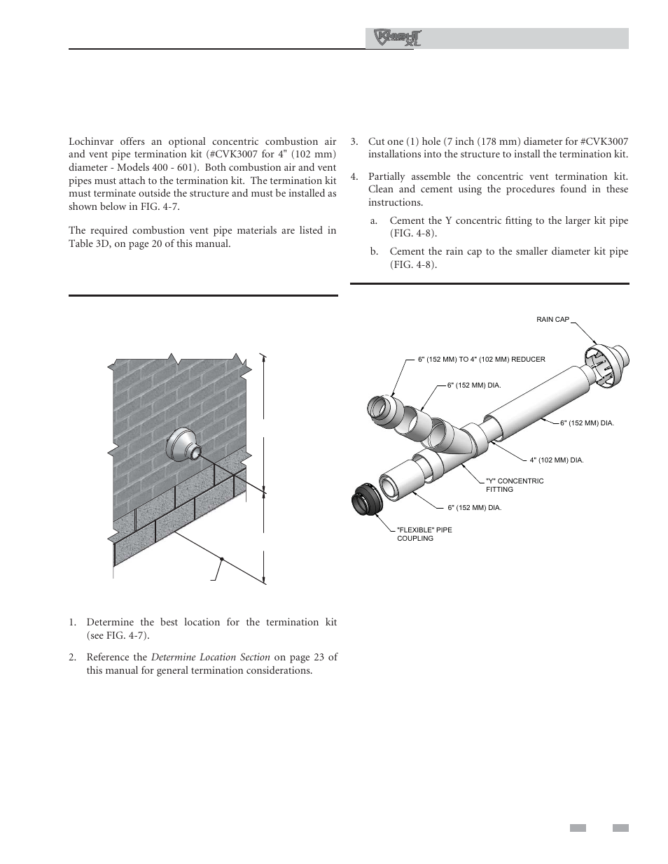 Sidewall direct venting | Lochinvar Commercial Soiler 400-801 User Manual | Page 27 / 80