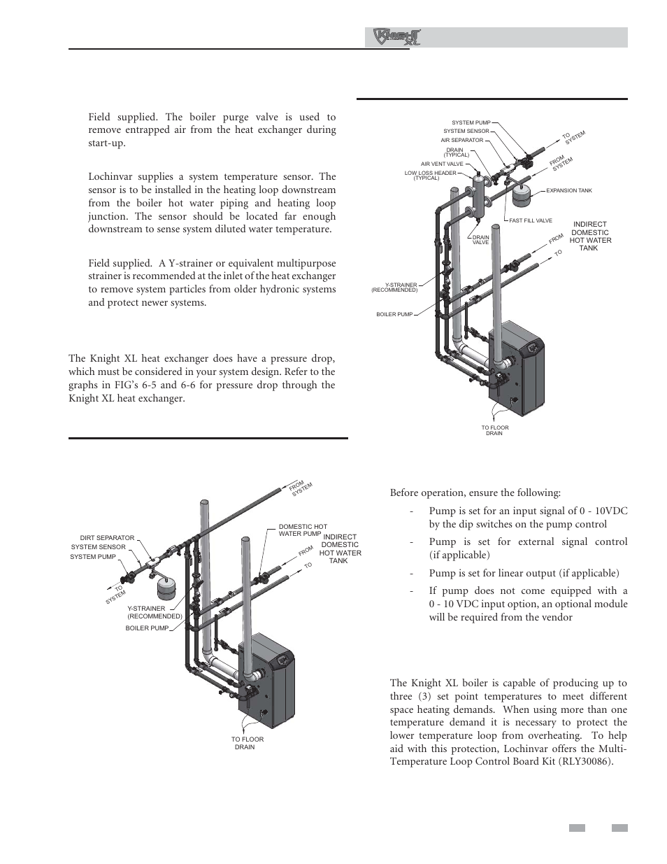 Hydronic piping, Near boiler piping connections, Circulator sizing | Variable speed pump option | Lochinvar Commercial Soiler 400-801 User Manual | Page 39 / 80