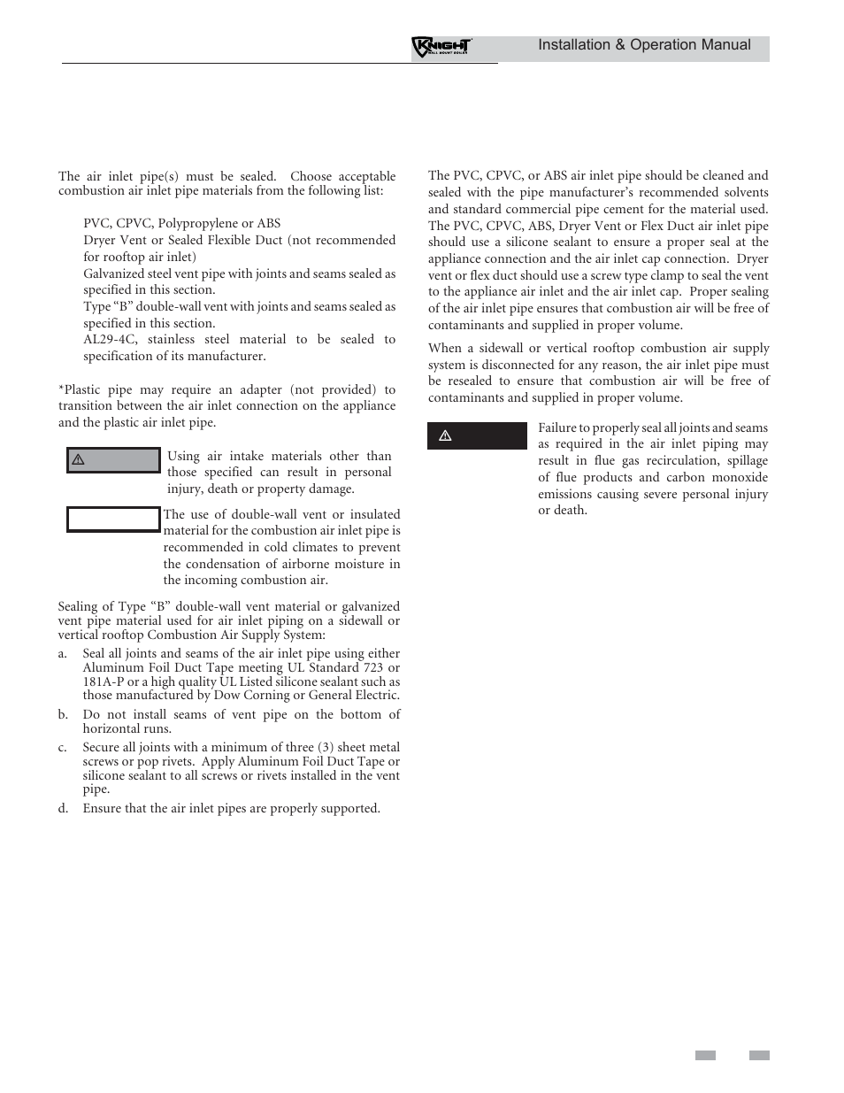 General, Venting | Lochinvar Wall Mount Boiler WH 55-399 User Manual | Page 17 / 80
