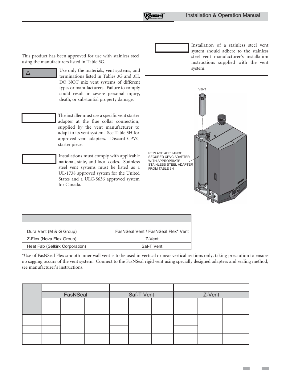 General, Venting, Protech heat fab z flex | Lochinvar Wall Mount Boiler WH 55-399 User Manual | Page 21 / 80