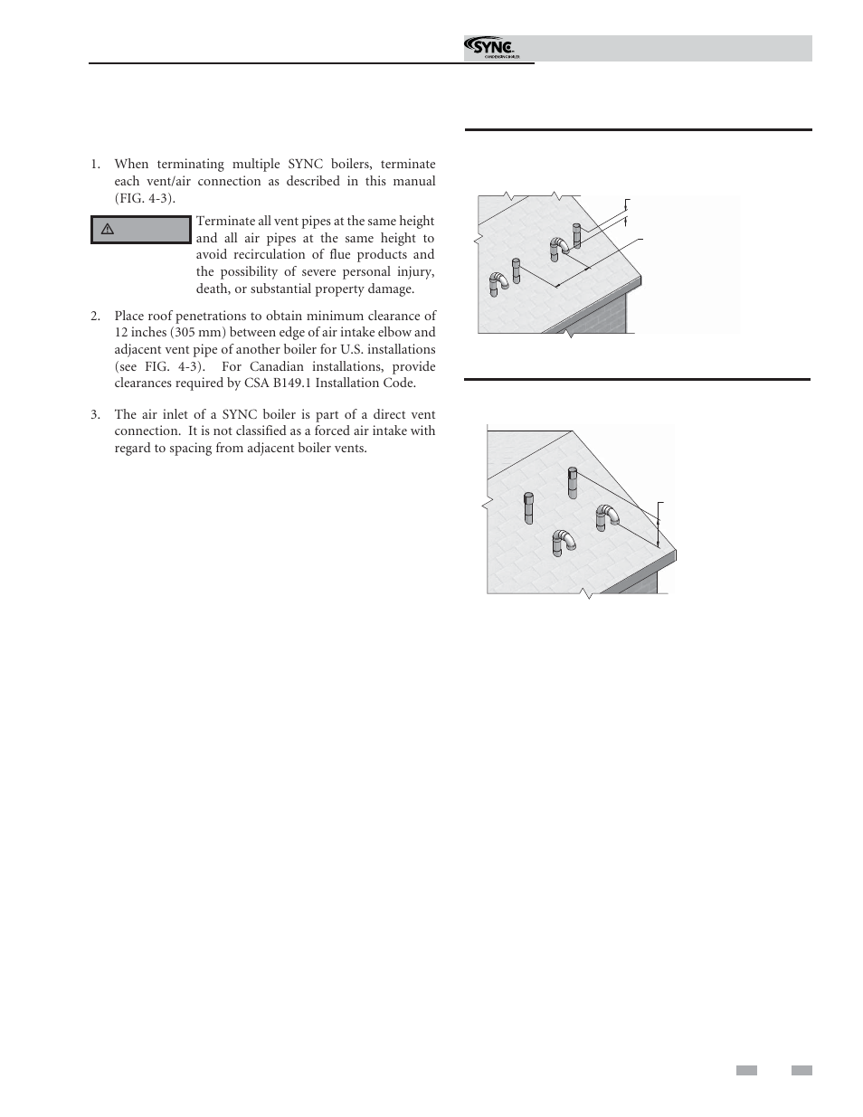 Vertical direct venting | Lochinvar Sync Condensing Boiler 1 User Manual | Page 27 / 68