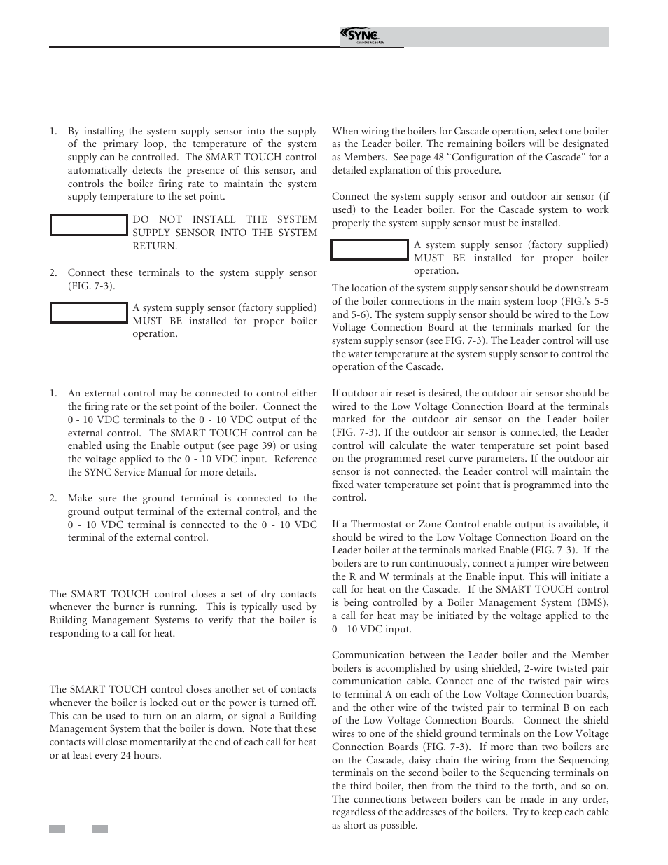 Field wiring | Lochinvar Sync Condensing Boiler 1 User Manual | Page 40 / 68