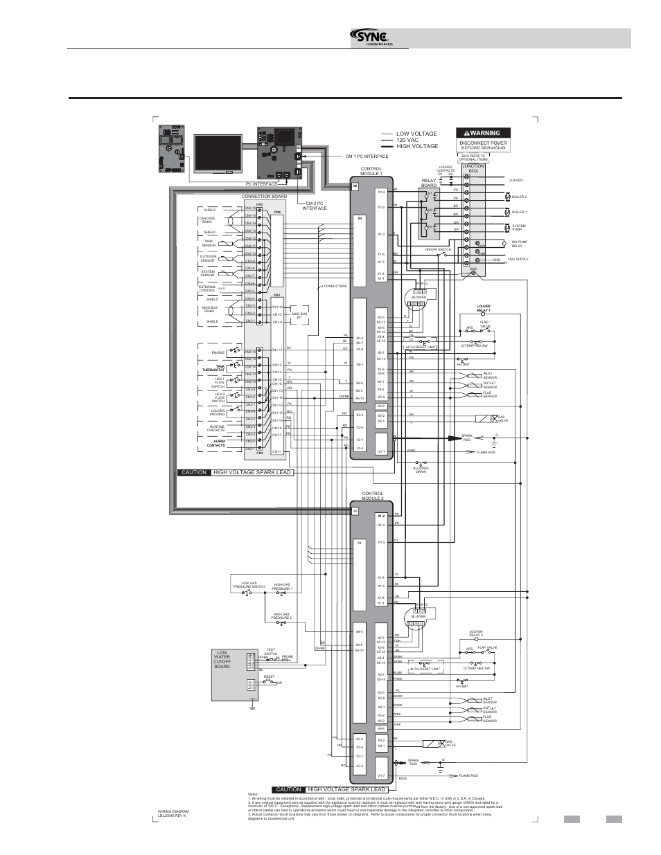Diagrams, Installation & operation manual, Figure 12-3 wiring diagram | Continued) | Lochinvar Sync Condensing Boiler 1 User Manual | Page 65 / 68