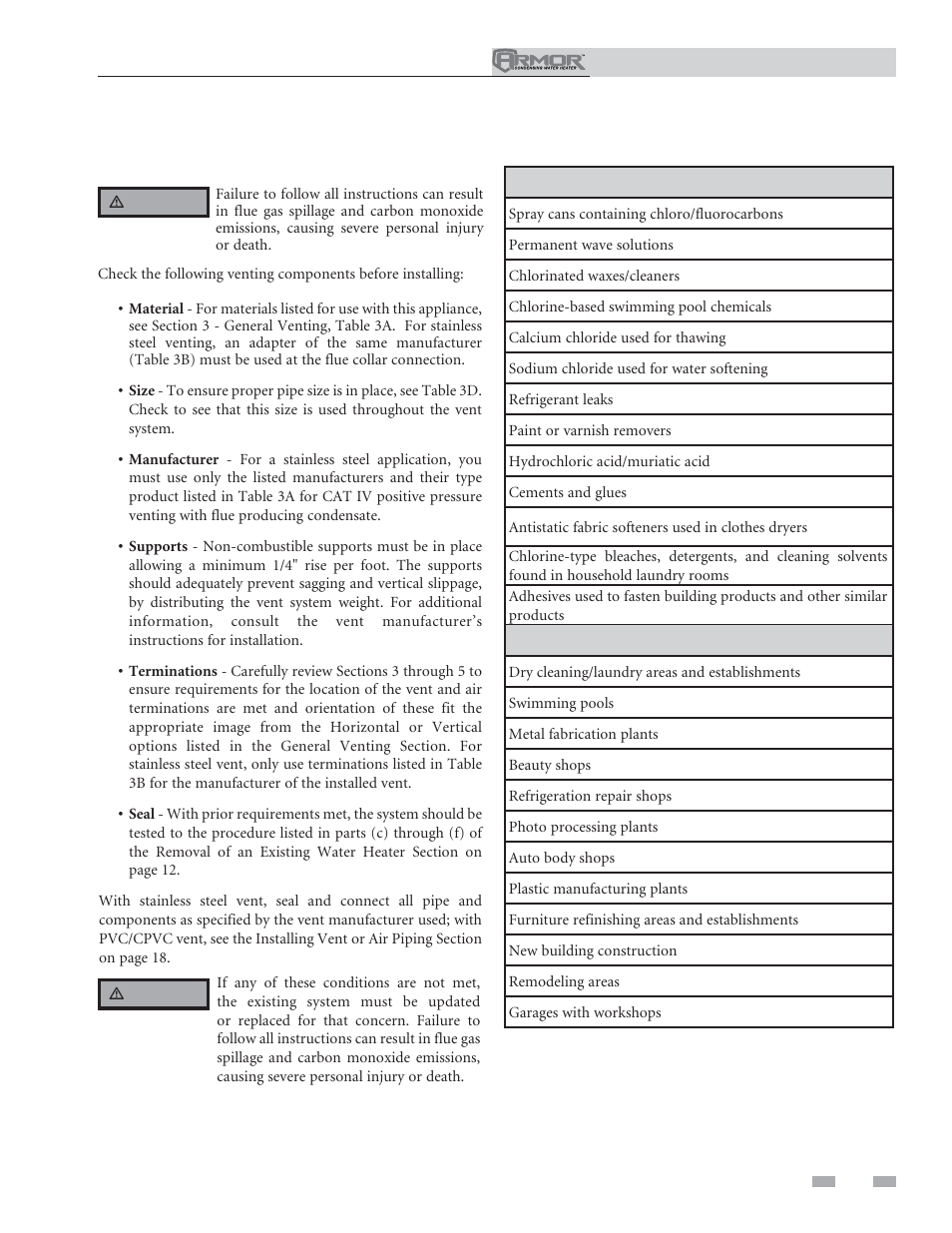 Determine water heater location | Lochinvar ARMOR 151 User Manual | Page 11 / 76