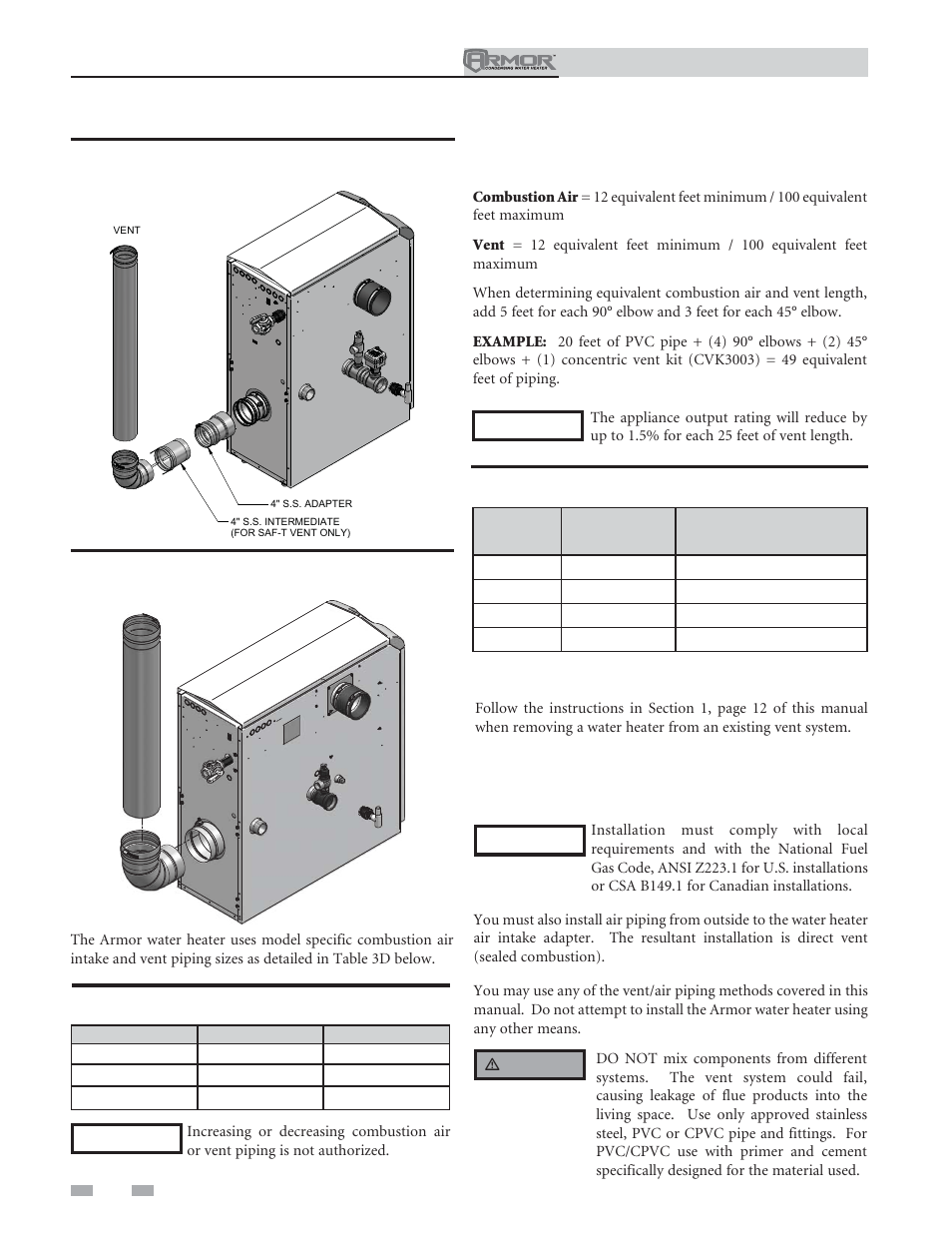 General, Venting | Lochinvar ARMOR 151 User Manual | Page 22 / 76