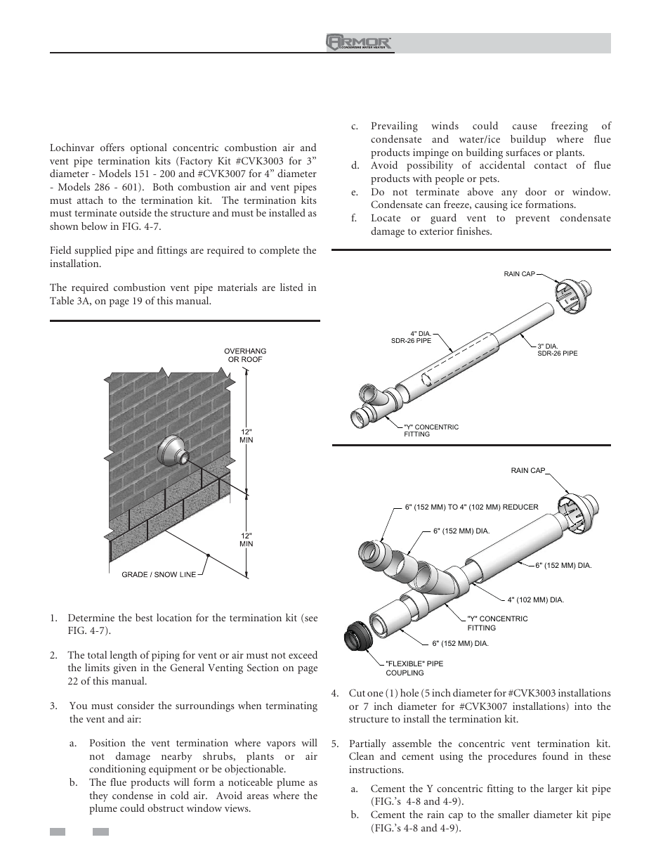 Sidewall direct venting | Lochinvar ARMOR 151 User Manual | Page 28 / 76